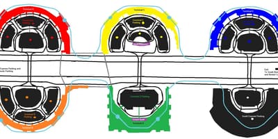 DFW हवाई अड्डे के टर्मिनल c के नक्शे