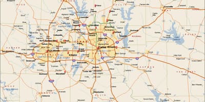 डलास फोर्ट वर्थ metroplex नक्शा